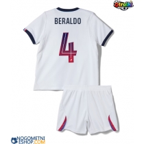 Otroški Nogometni dresi Paris Saint-Germain Lucas Beraldo #4 Gostujoči 2026-27 Kratek Rokav (+ Kratke hlače)